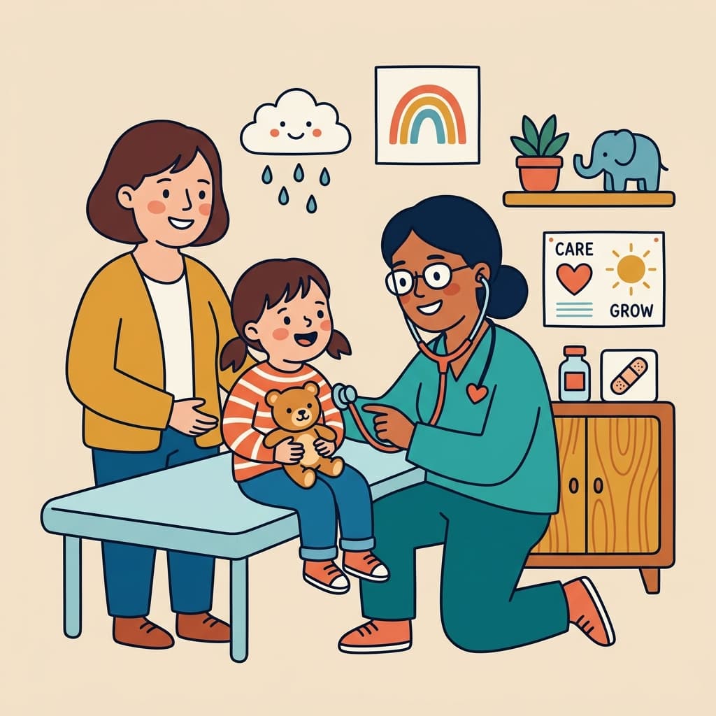 Ilustración vectorial de cuidados paliativos pediátricos
